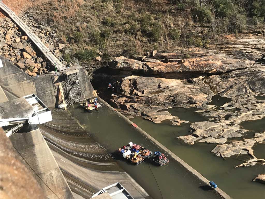 Pressure grouting at Lake Sinclair Dam